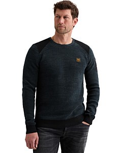 R-neck cotton rib melee knit Salute