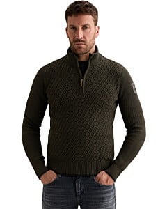 Half zip collar cotton mix yarn Beluga