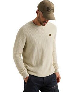 R-neck structured stripe Bone White