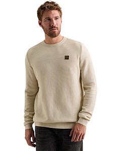 R-neck cotton mouline Bone White