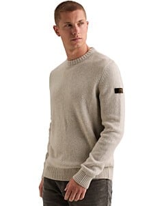R-neck wool blend Bone White
