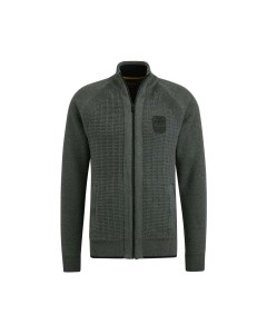 Zip jacket knit sweat combination antracite melee