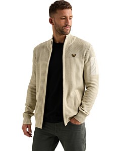 Zip jacket cotton structure Bone White