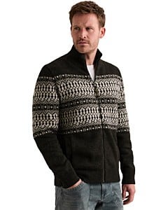Zip jacket heavy knit mixed yarn Antracite Melee