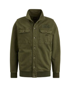 Button jacket vest jersey deep lichen green