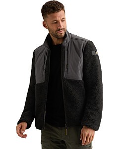 Bomber jacket sherpa nylon mix jac Obsidian