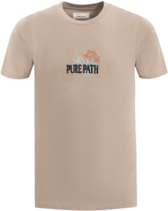 Tshirt with front embroidery Taupe
