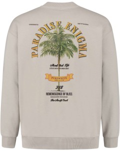 Crewneck with small logo on chest a sand