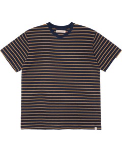 Loose t-shirt  blue - lightbrown striped