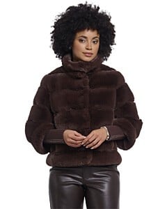 Jacket with rib cuffs