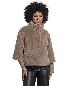 Jacket with rib cuffs