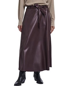 Faux leather skirt with belt