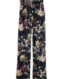 Gia - mid rise wide leg printed sil aster black
