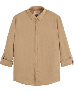 Linen shirt with roll-up seastone