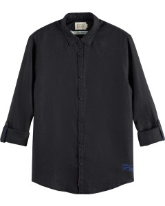 Linen shirt with roll-up black