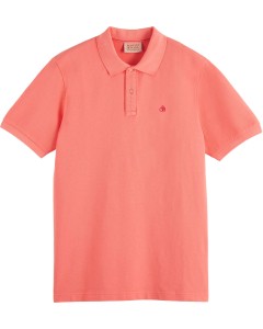 Garment dyed pique polo coral reef