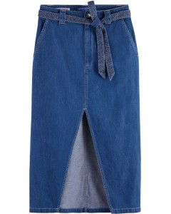 Summery skirt with belt washed indi washed indigo