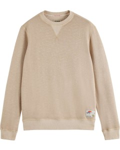 Garment-dyed structured sweatshirt pebble