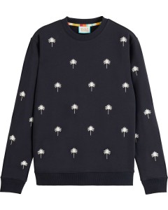All-Over Embroidery Sweatshirt Black
