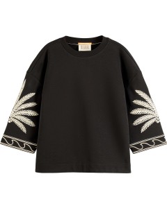 Embroidered sweatshirt evening black
