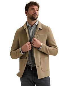 Blazer Jacket Wool Blend Shacket Greige