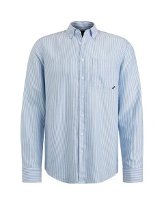 Long sleeve shirt lyocell stripe cashmere blue