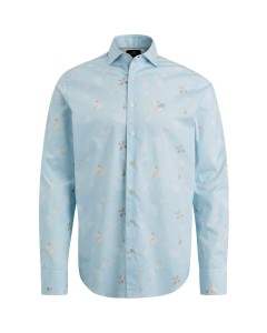 Overhemd lange mouw met print cashmere blue