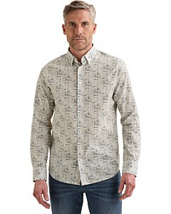 Long sleeve shirt Print on poplin Cloud Dancer