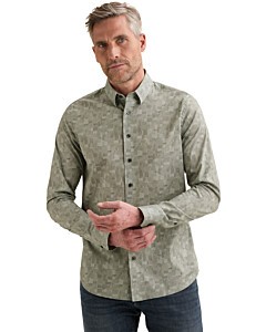 Long sleeve shirt Print on poplin Forest Fog