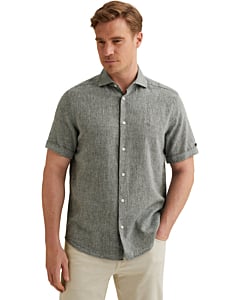 Short Sleeve Shirt Linen Cotton bl Midnight Navy