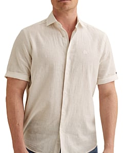 Short Sleeve Shirt Linen Cotton bl Cloud Dancer