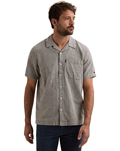 Short Sleeve Shirt Linen Cotton bl Pewter