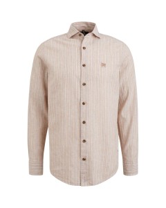 Long sleeve shirt linen stripe pure cashmere