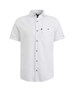 Short sleeve shirt linen cotton bl bright white