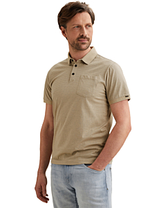 Short sleeve polo mercerised melan Pure Cashmere