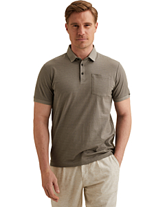 Short sleeve polo mercerised melan Pewter