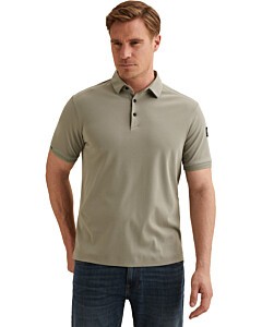 Short sleeve polo raschel interloc Forest Fog