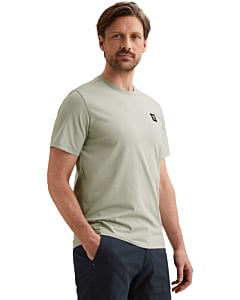 Short sleeve r-neck cotton elastan Aqua Gray