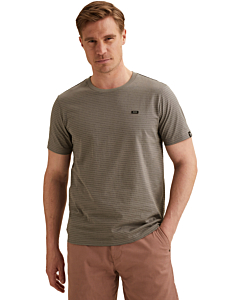 Short sleeve r-neck mercerised mel Pewter