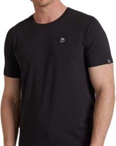 Short sleeve r-neck cotton elastan black