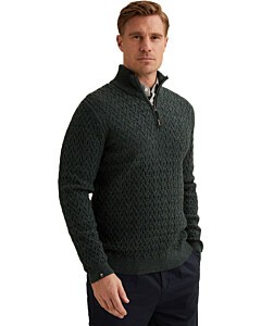 Half zip collar wool blend Dark Sea