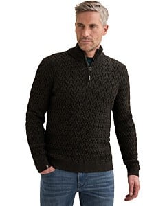 Half zip collar wool blend Black Beauty