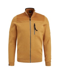 Zip jacket cotton bonded mouline inca gold