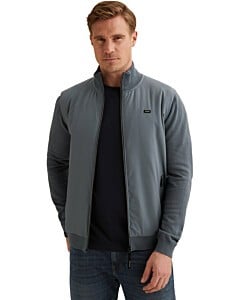 Zip jacket cotton modal China Blue
