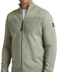 Zip jacket cotton melange oil green