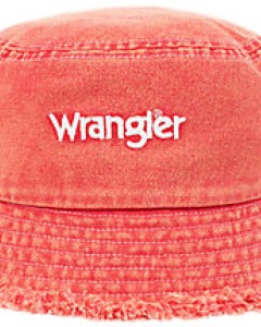 Fringed bucket hat faded rose red