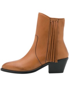 Frina leather boots biscuit/fringes