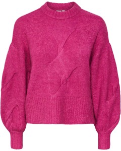 Yaslexu ls knit pullover rose violet