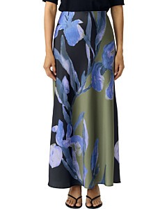 YASPELLA HW MAXI SKIRT S. Black/Etira print