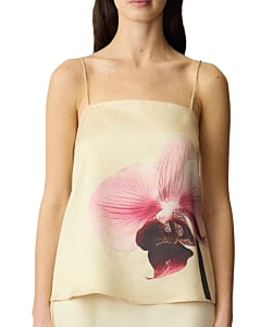 YASORCHIDA SATIN SINGLET TOP S. - SHOW Anise Flowe